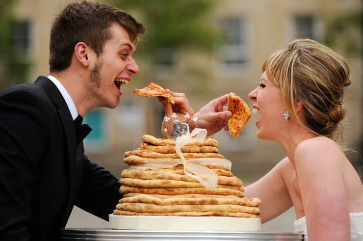 Stop What You're Doing and Look at This Pizza Wedding Cake