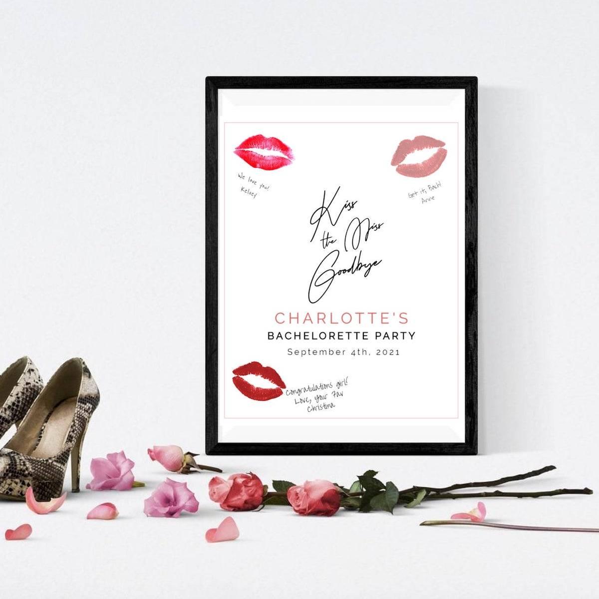 Kiss the Miss Goodbye Keepsake Print via Etsy