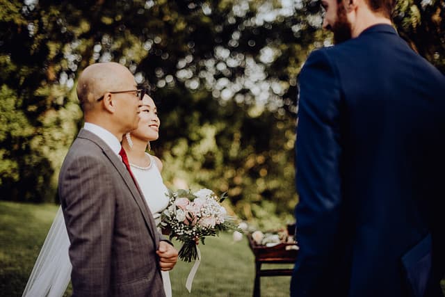 Father Bride Walking