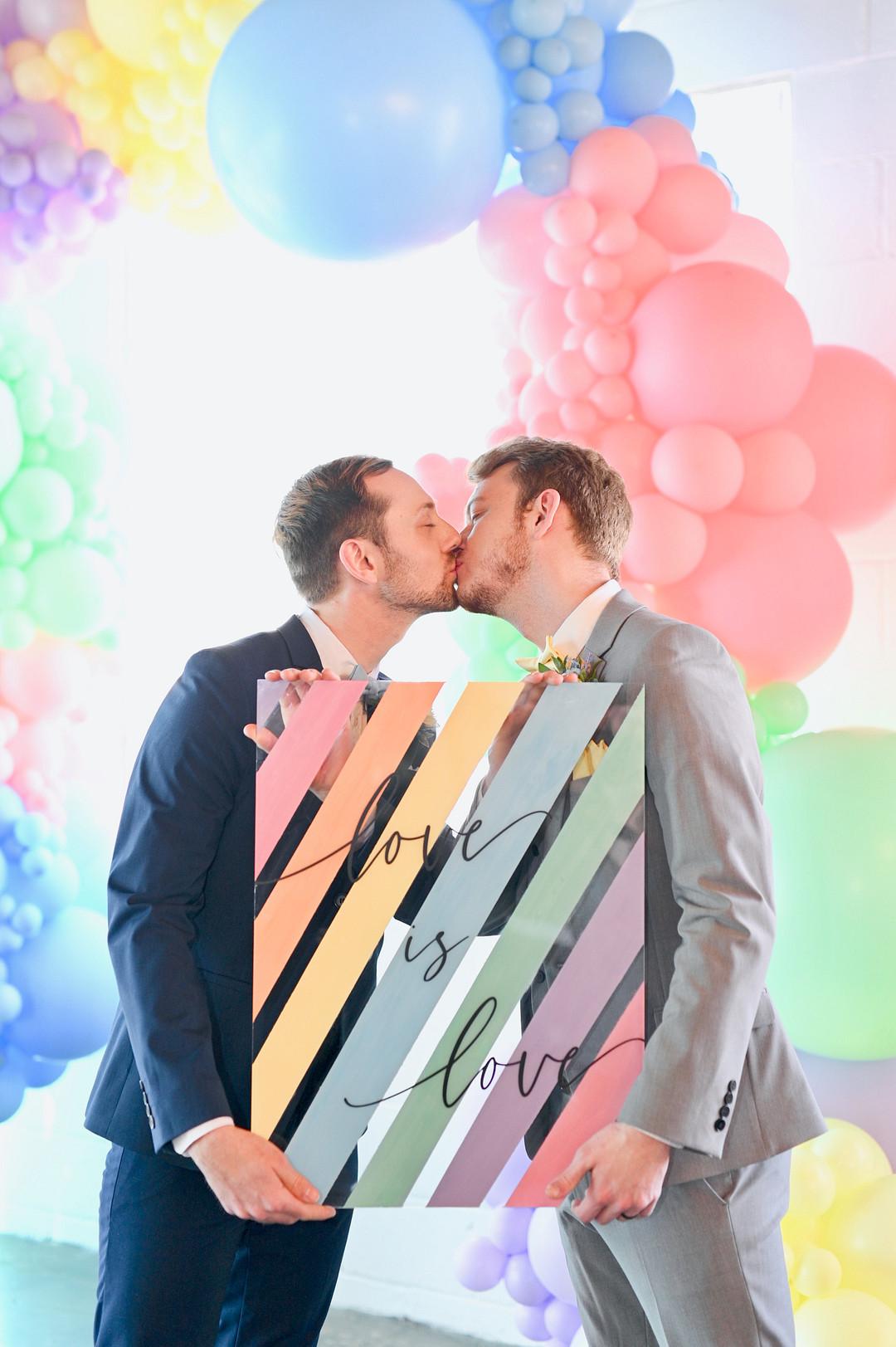 Colorful Pastel Rainbow Same-Sex Wedding in Indianapolis by Jasmine Norris-Dixson