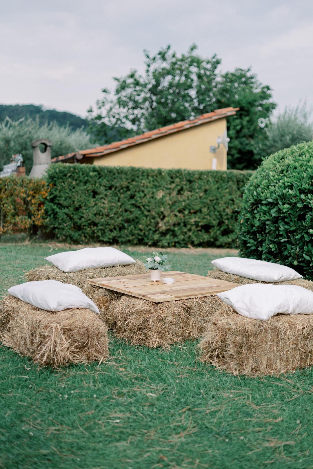 Rustic Hay Bale Lounge