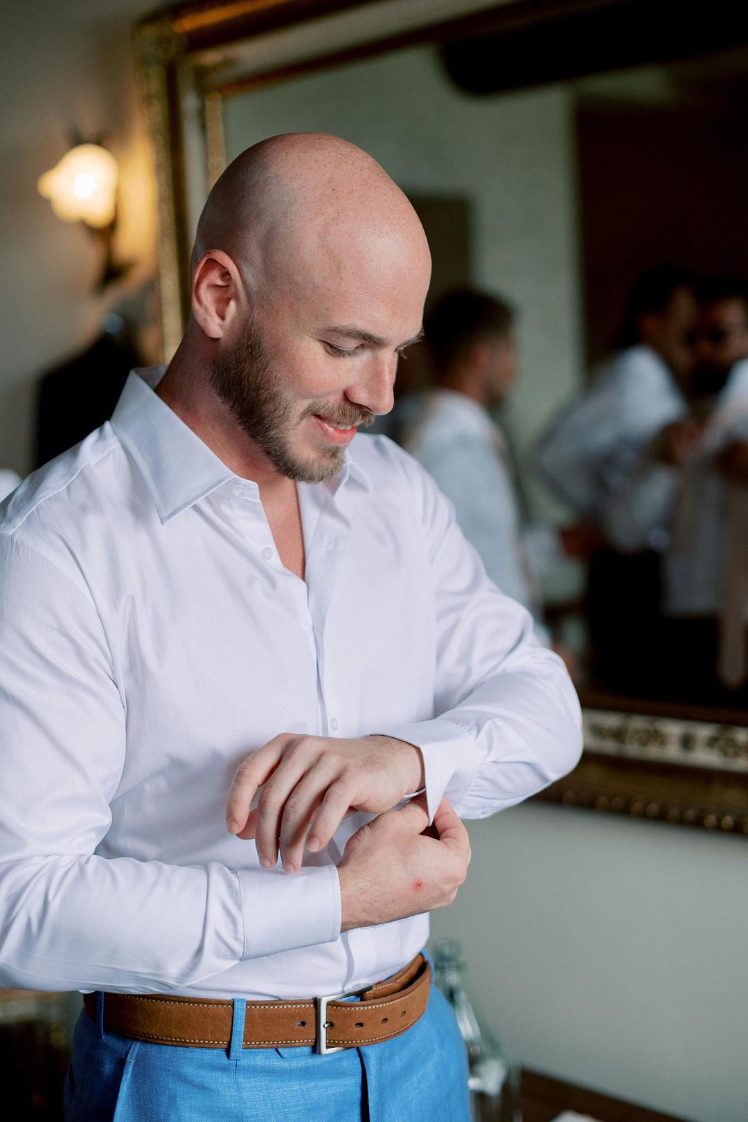 Groom Getting Ready