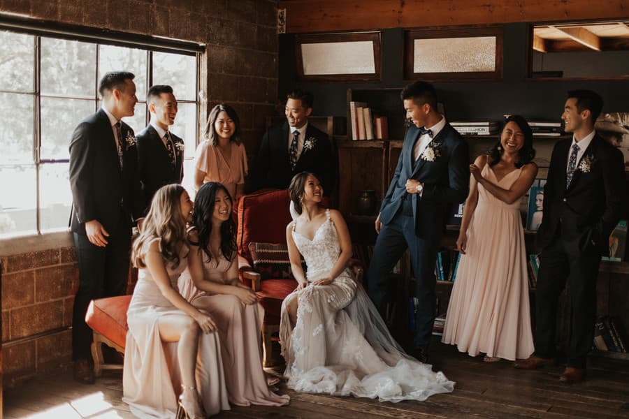 Newlyweds with Bridesmaids & Best Men