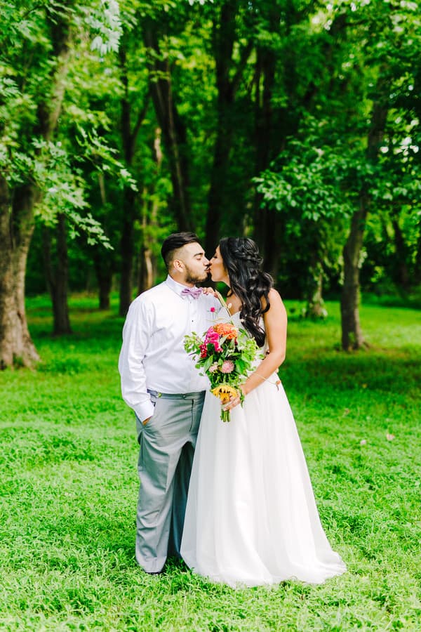 Newlyweds Kiss