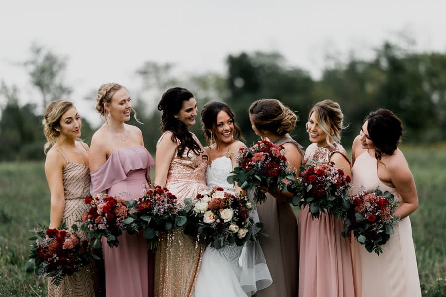 Bride and Bridesmaids