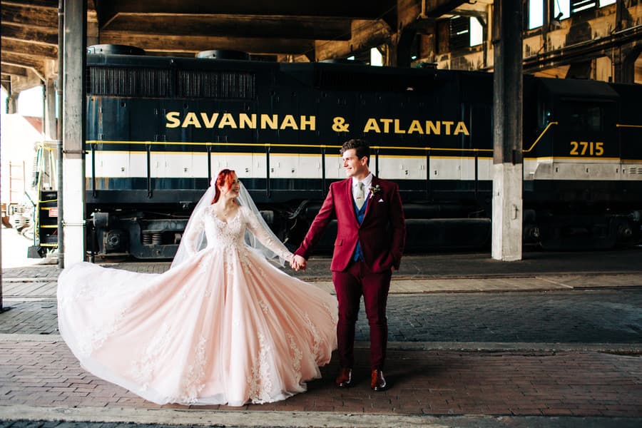 State Railroad Museum Wedding in Savannah by Sara Ozim
