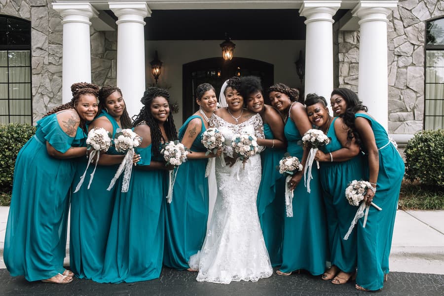 Bride and Bridesmaids