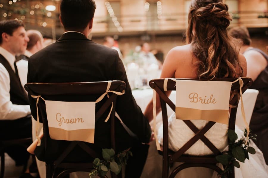 Groom and Bride Sign