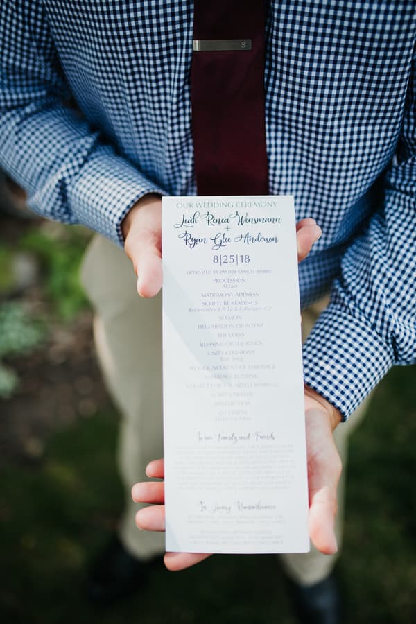 Wedding Ceremony Program