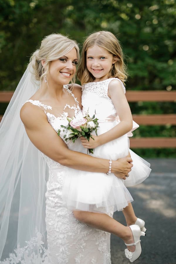 Bride with Flower Girl