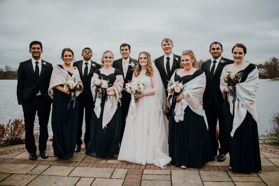 Newlyweds with Wedding Team