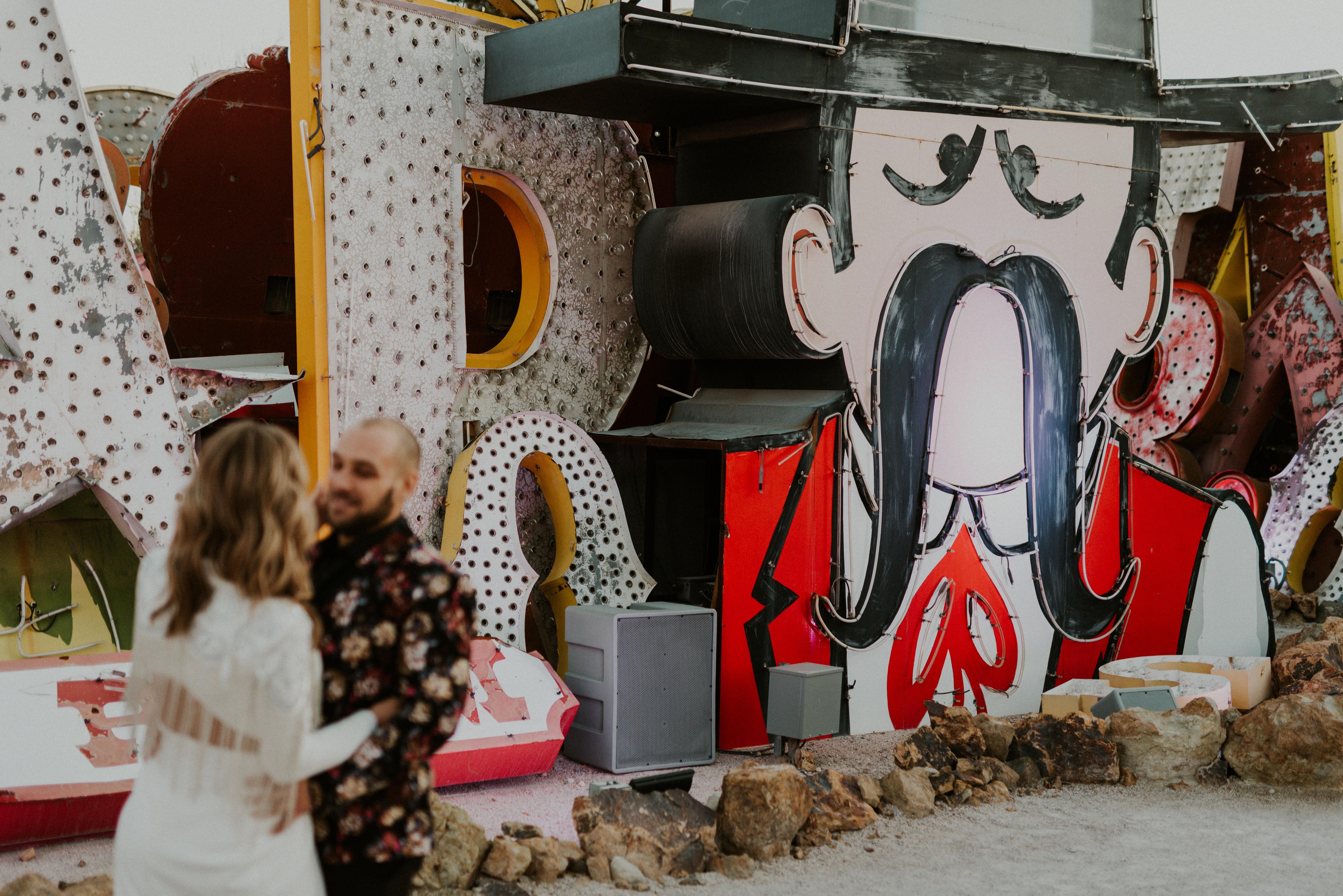 Eclectic Engagement Photo Session at the Iconic Neon Museum & Downtown Las Vegas 9