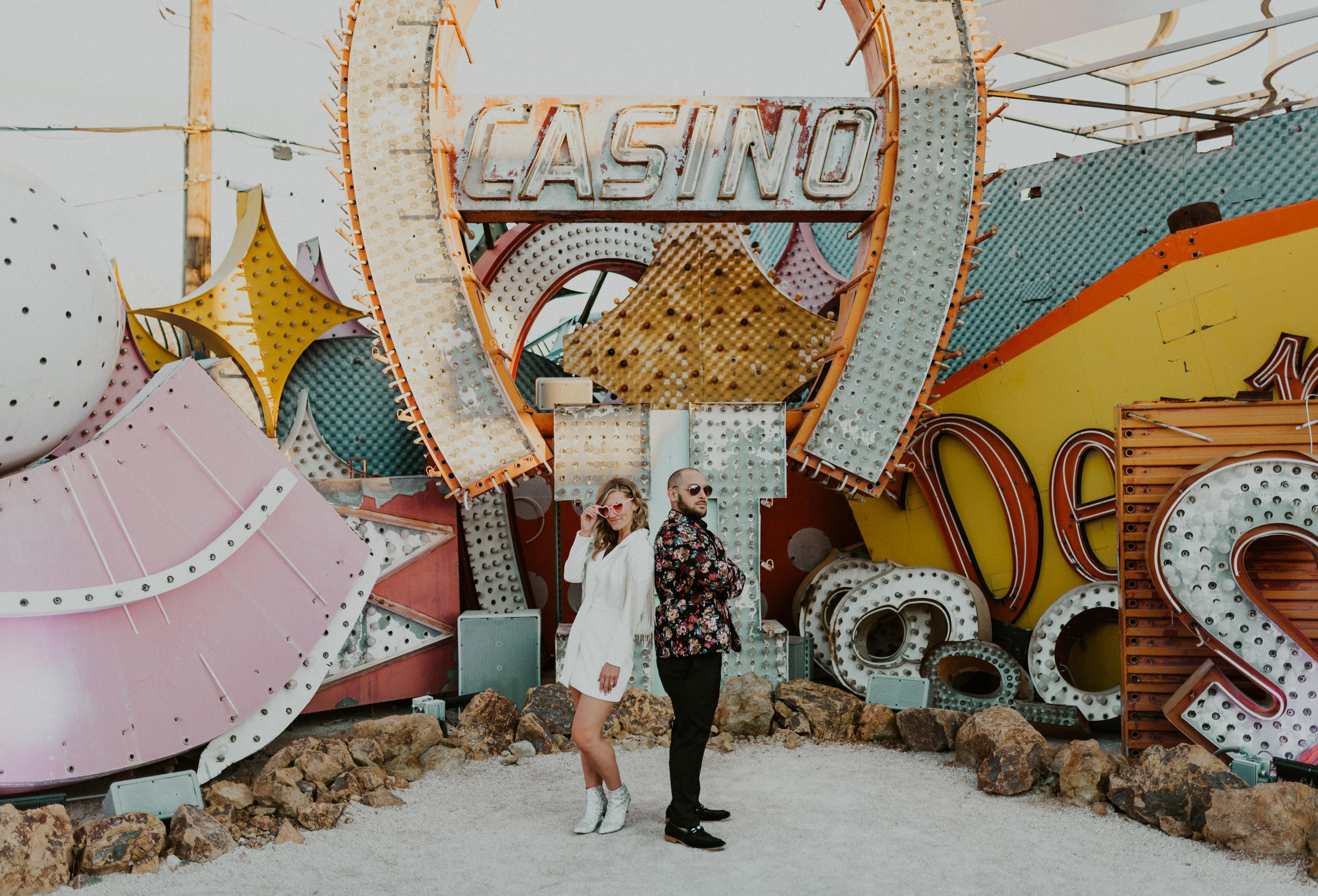 Eclectic Engagement Photo Session at the Iconic Neon Museum & Downtown Las Vegas 5