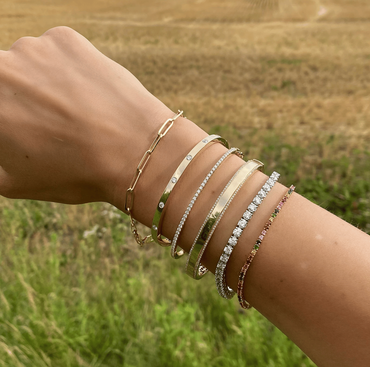 Diamond Border Bangle