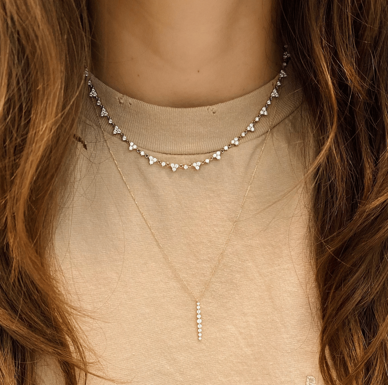 Trio Diamond Layering Necklace