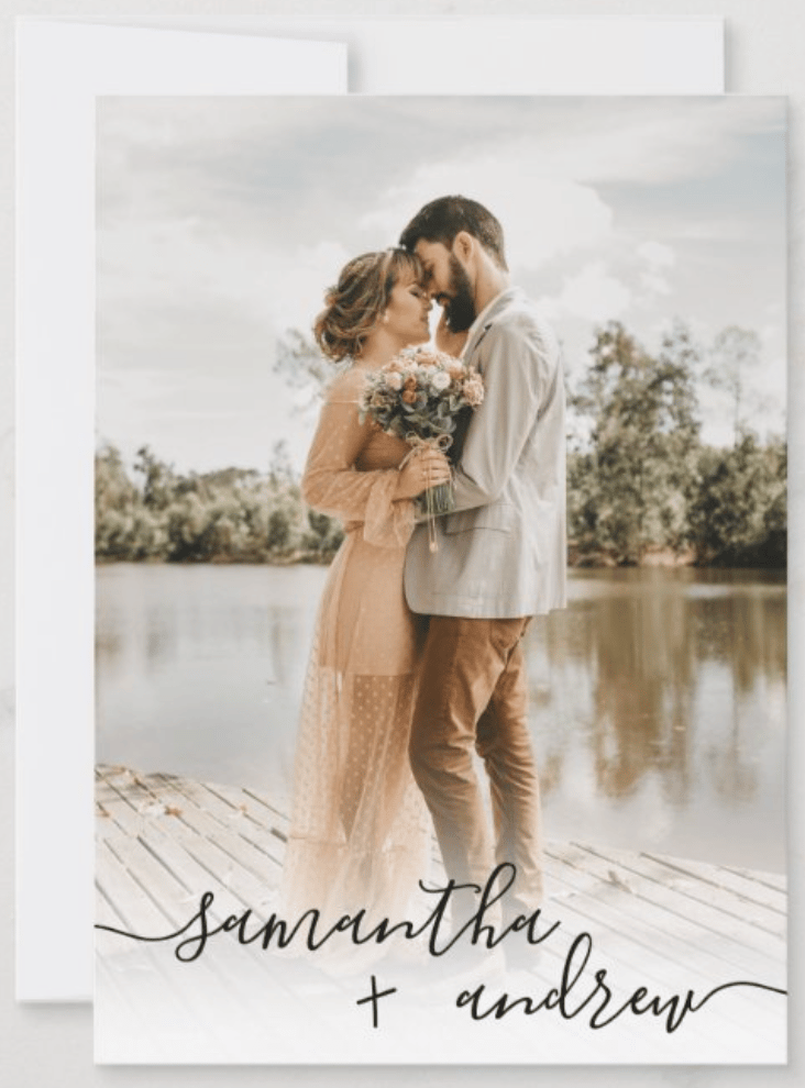 Modern White Minimalist Wedding Invitation