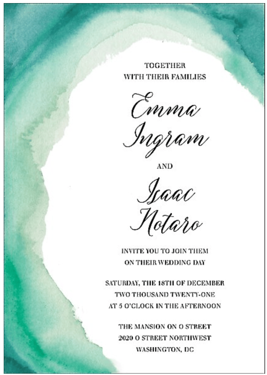 Emerald Wedding Invitation