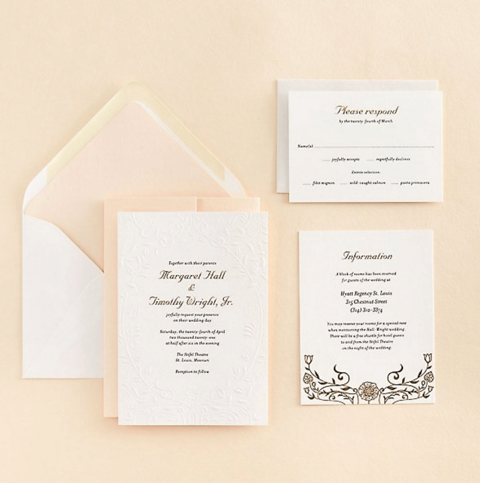 Foliage Frame Wedding Invitation