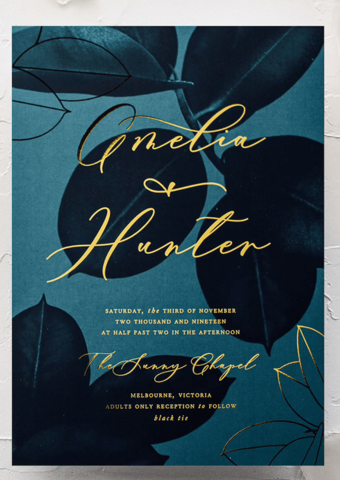 Gold Foil Wedding Invitation Suite