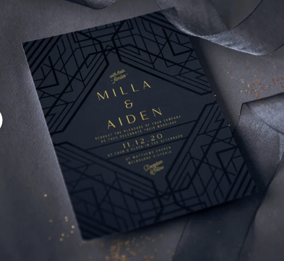 Deco Wedding Invitation Suite