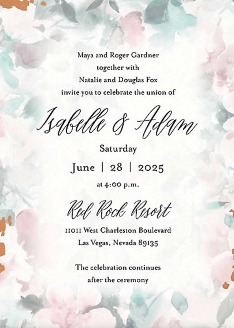 Watercolor Bouquet Wedding Invitation