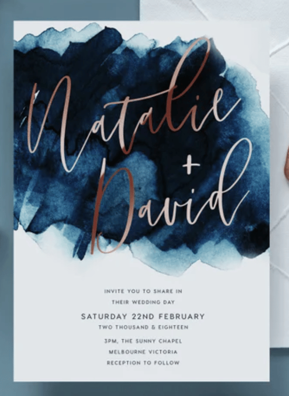 Navy Wedding Invitation Suite