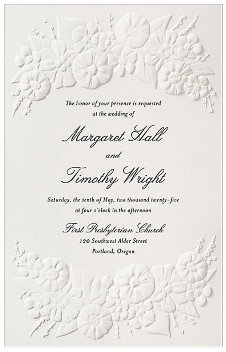 Embossed Meadow Wedding Invitation