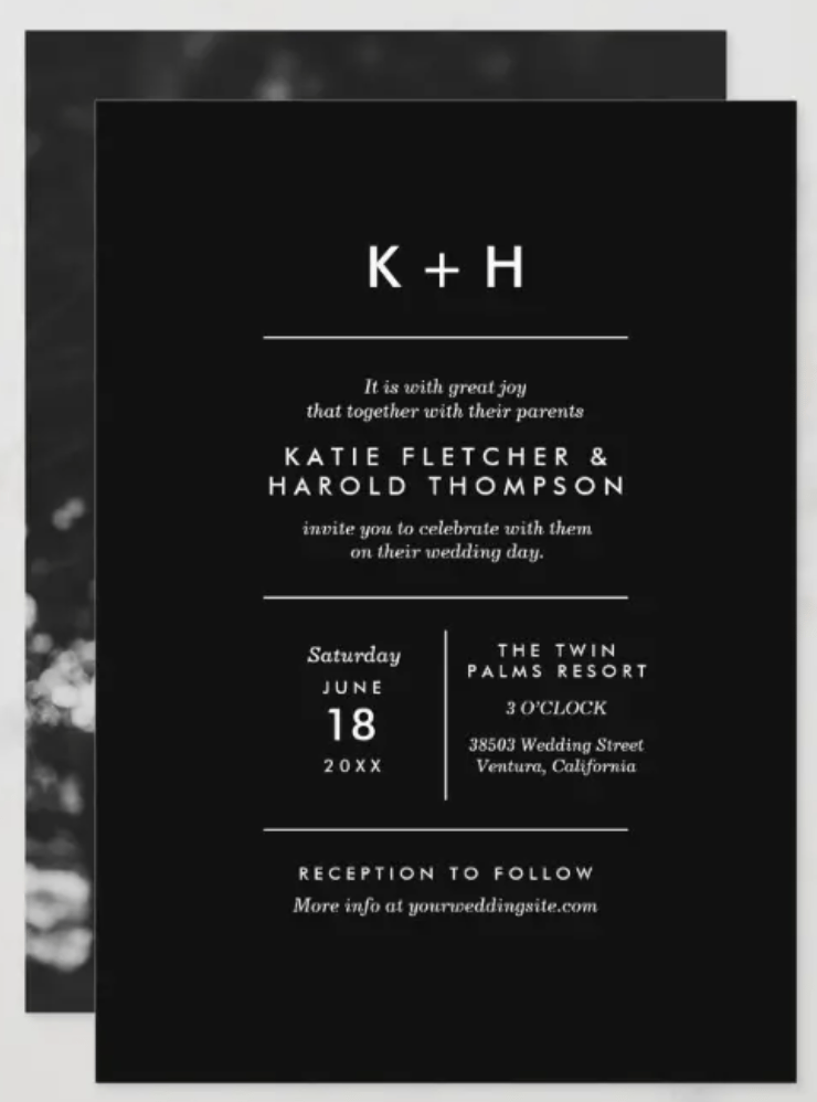 Minimalist Photo Wedding Invitation