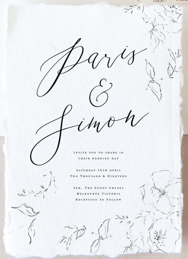 Handmade Paper Wedding Invitation Suite