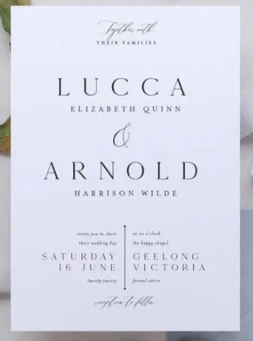 Simple White Wedding Invitation Suite