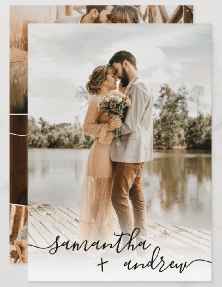 Rustic Brown Wood Chic Wedding Invitation
