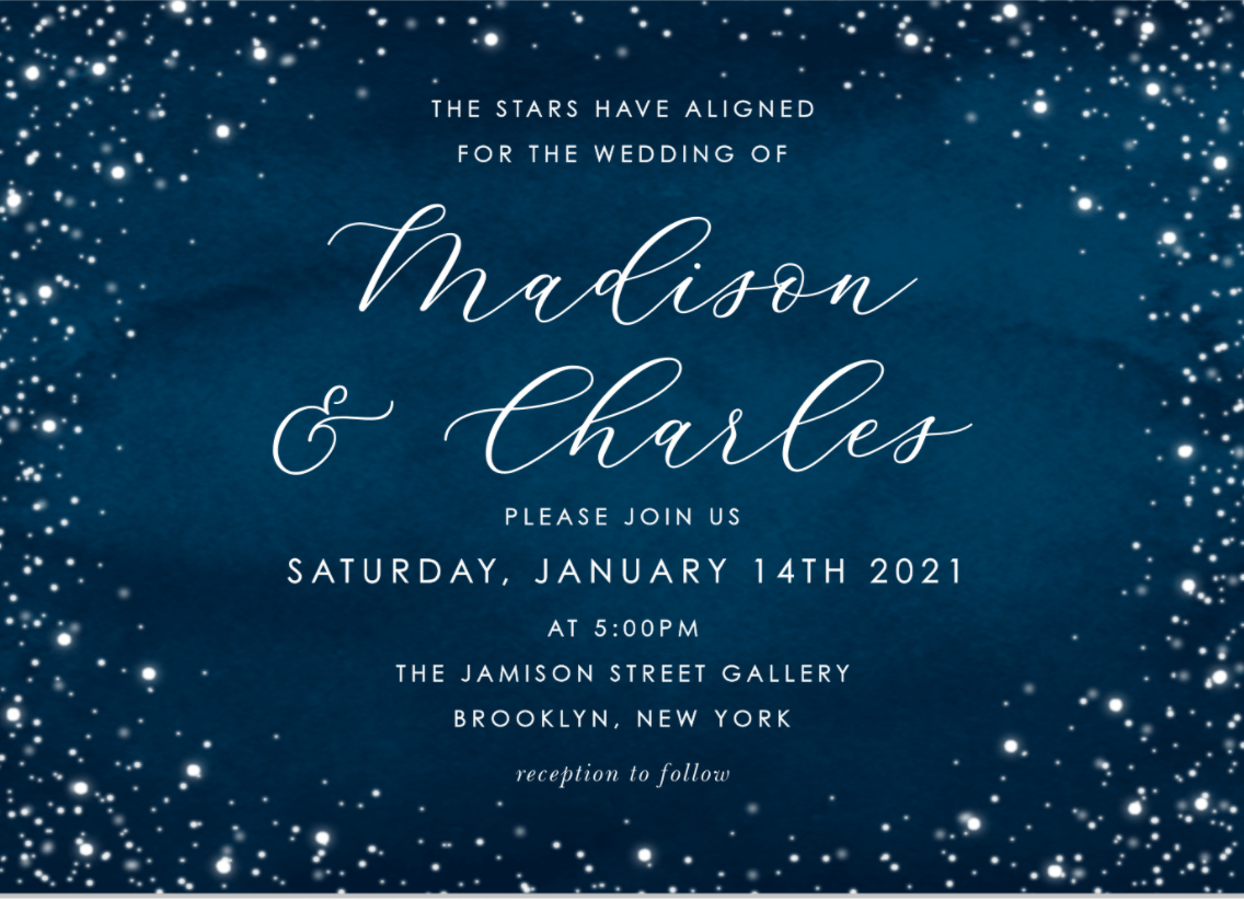 Stars Will  Allign Wedding Invitation