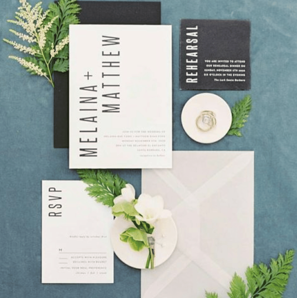 Minimal Print Wedding Invitation