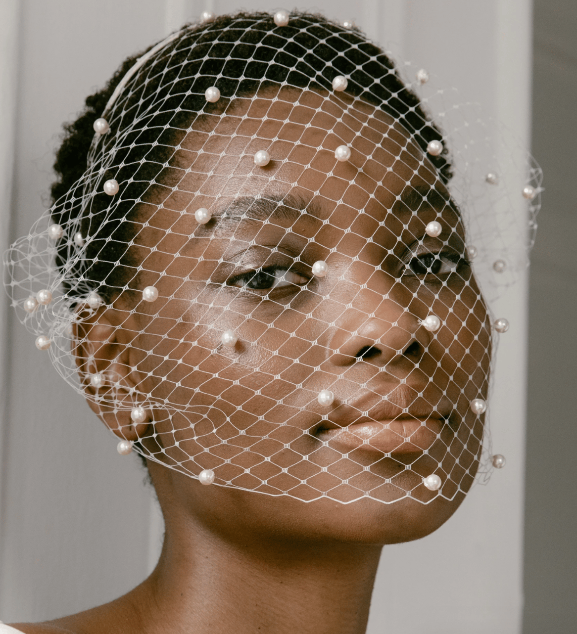 Voilette Headband with Pearls