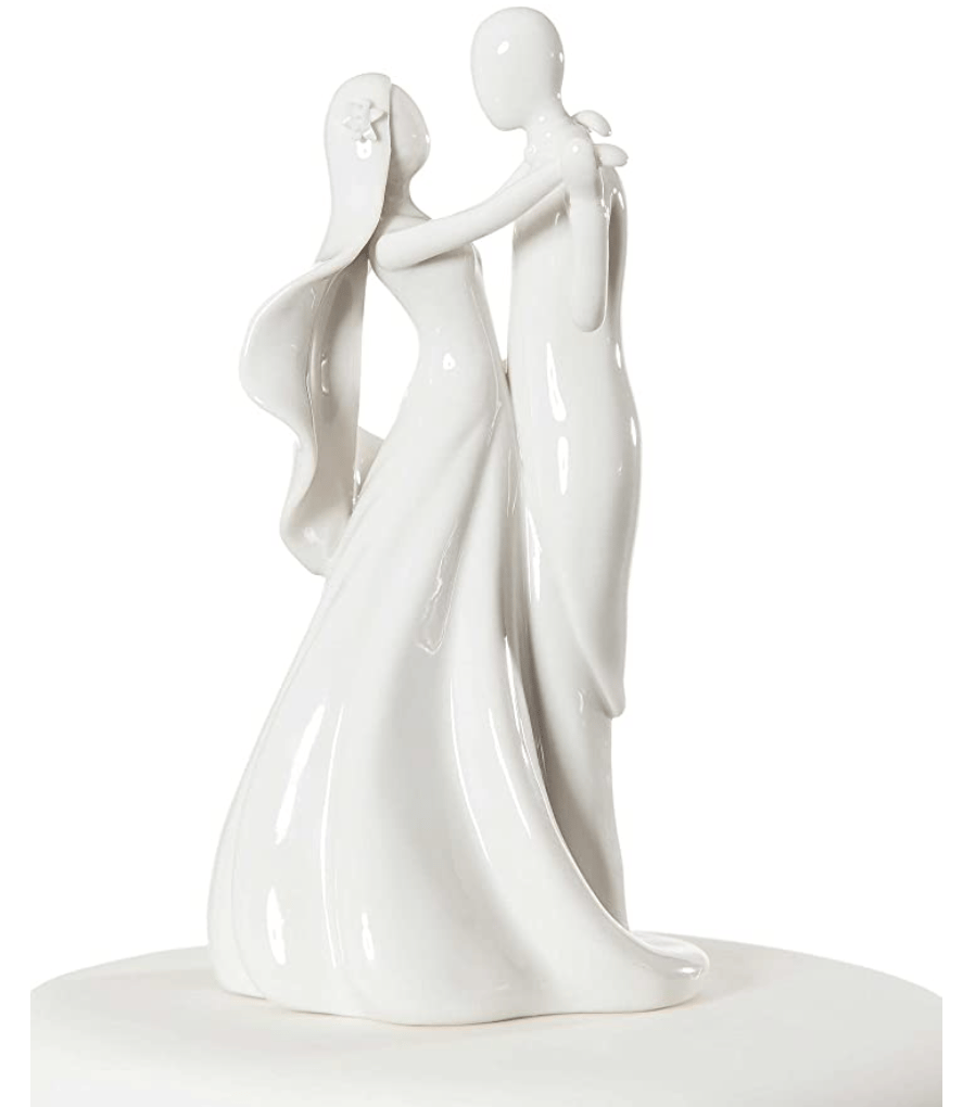 Wedding Collectibles Stylized Porcelain Dancing Wedding Cake Topper