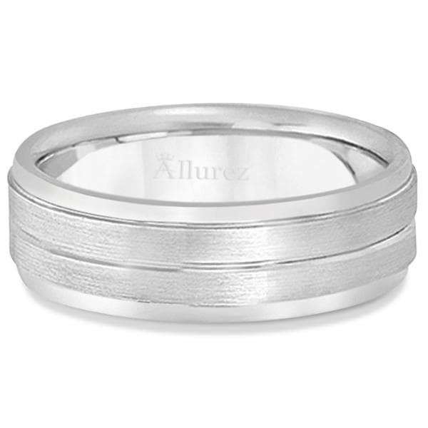 Carved Wedding Band For Men