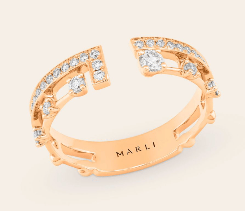 Gold Asymmetrical Diamond Index Ring