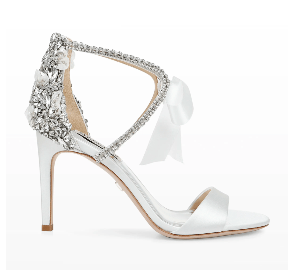 Bonita Crystal Satin Ribbon-Tie Cocktail High-Heel Sandals