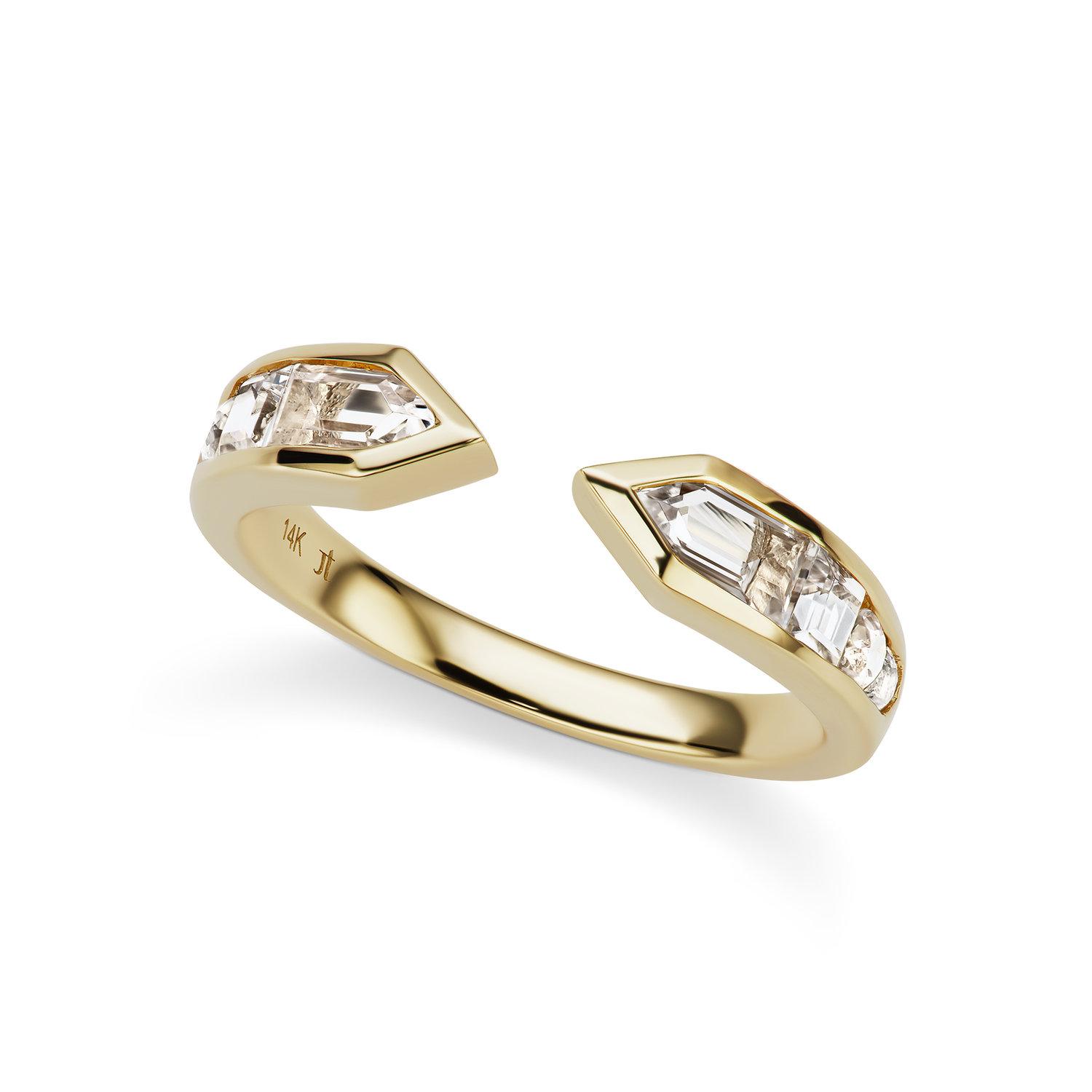 Cirque Meeting Arrows Ring with White Topaz