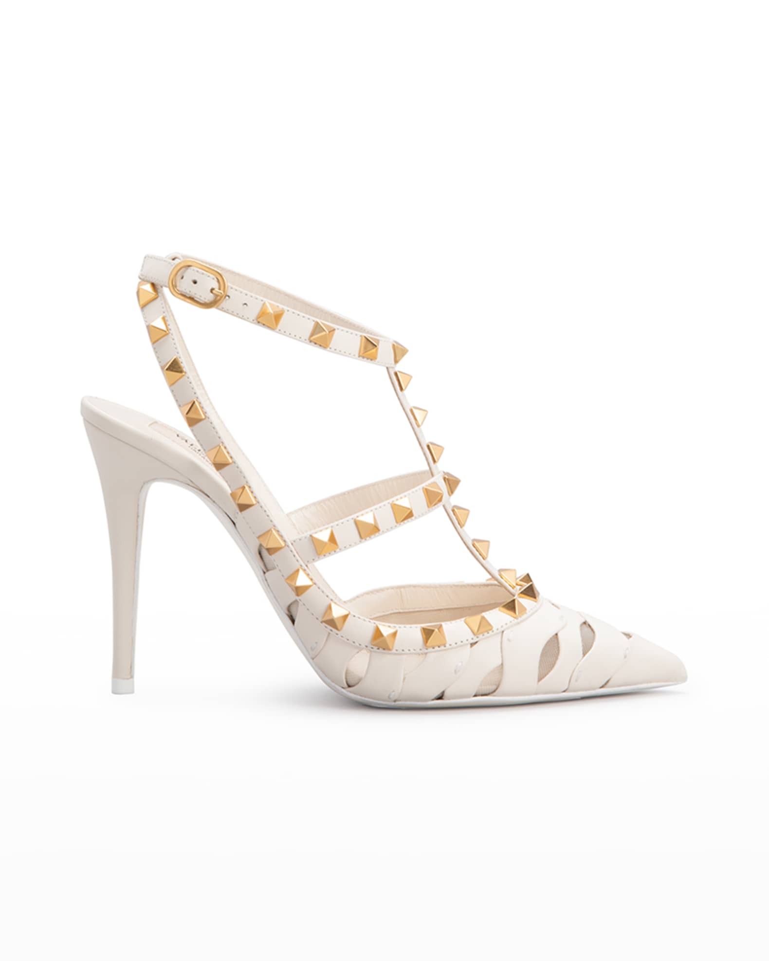 Rockstud Wavy Cutout Caged Pumps
