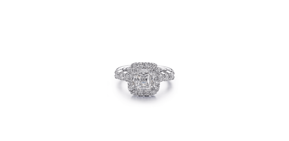Asscher Crisscut Diamond Engagement Ring