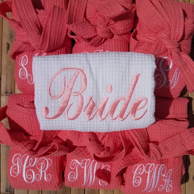 Waffle Kimono Personalized Bridal Party Robes