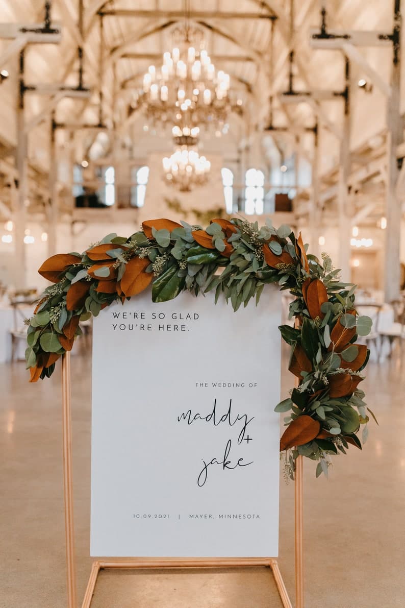 Modern Wedding Welcome Sign