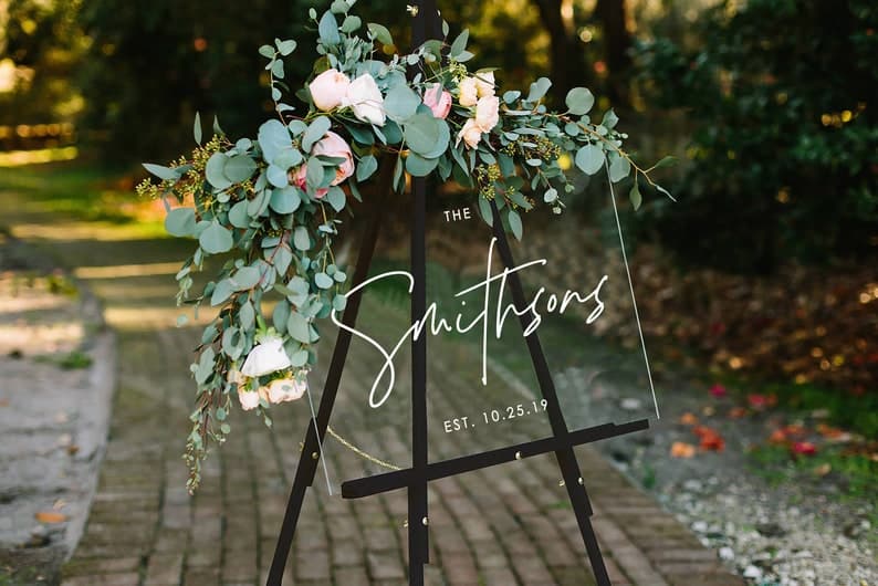 Modern Acrylic Wedding Sign