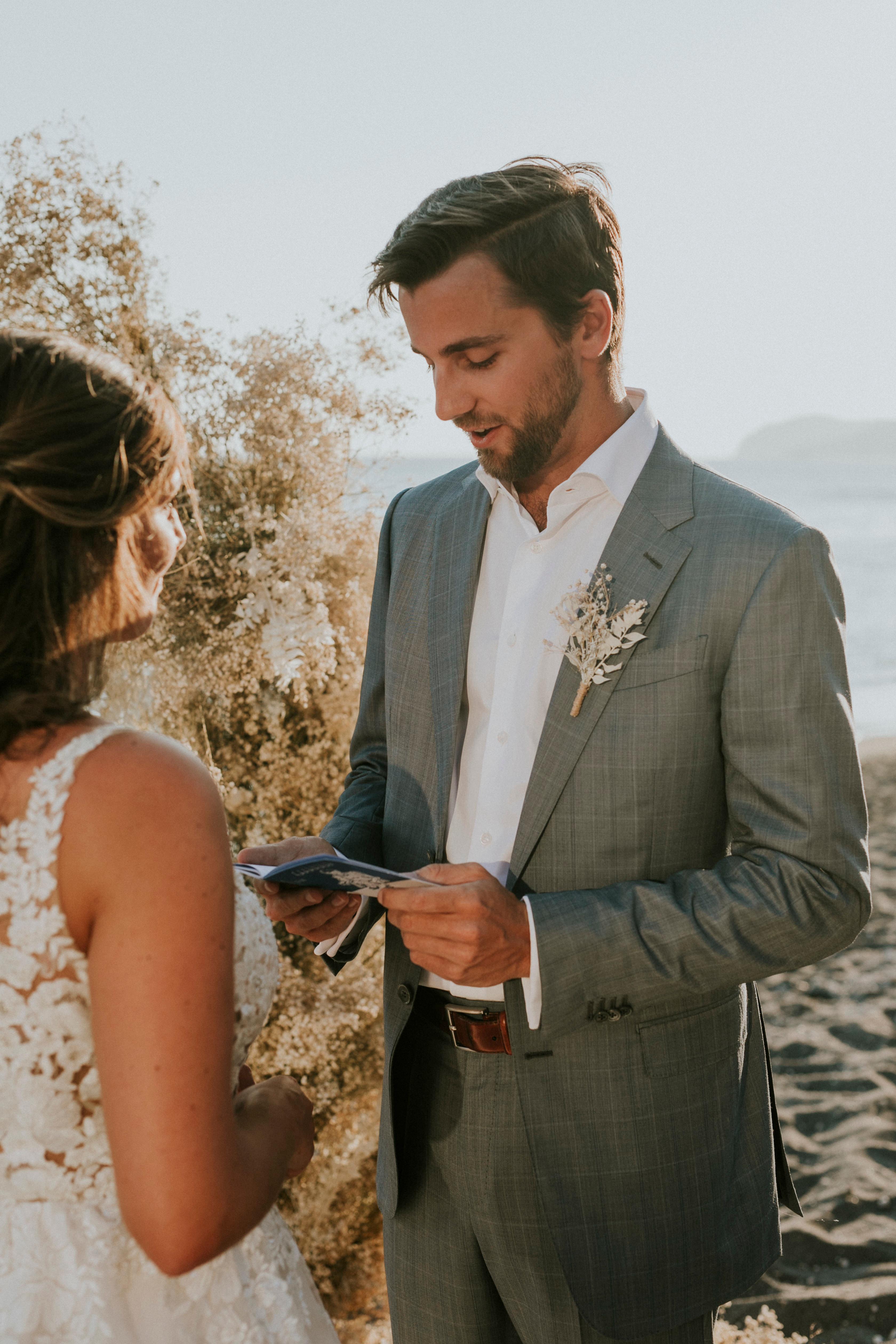 A Romantic Beach Wedding in Santorini 10