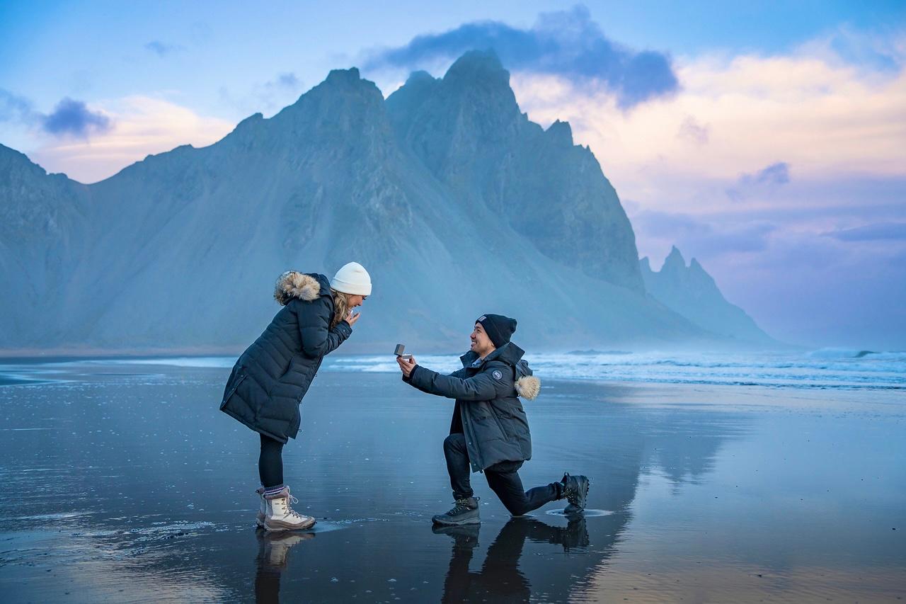 A Breathtaking Proposal in Vestrahorn, Iceland
