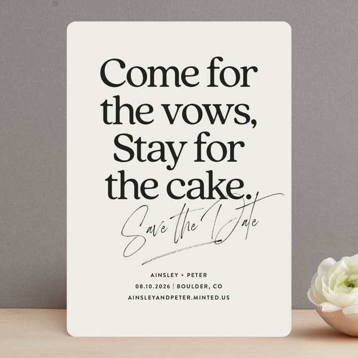 Stay for Cake Save The Date Card
