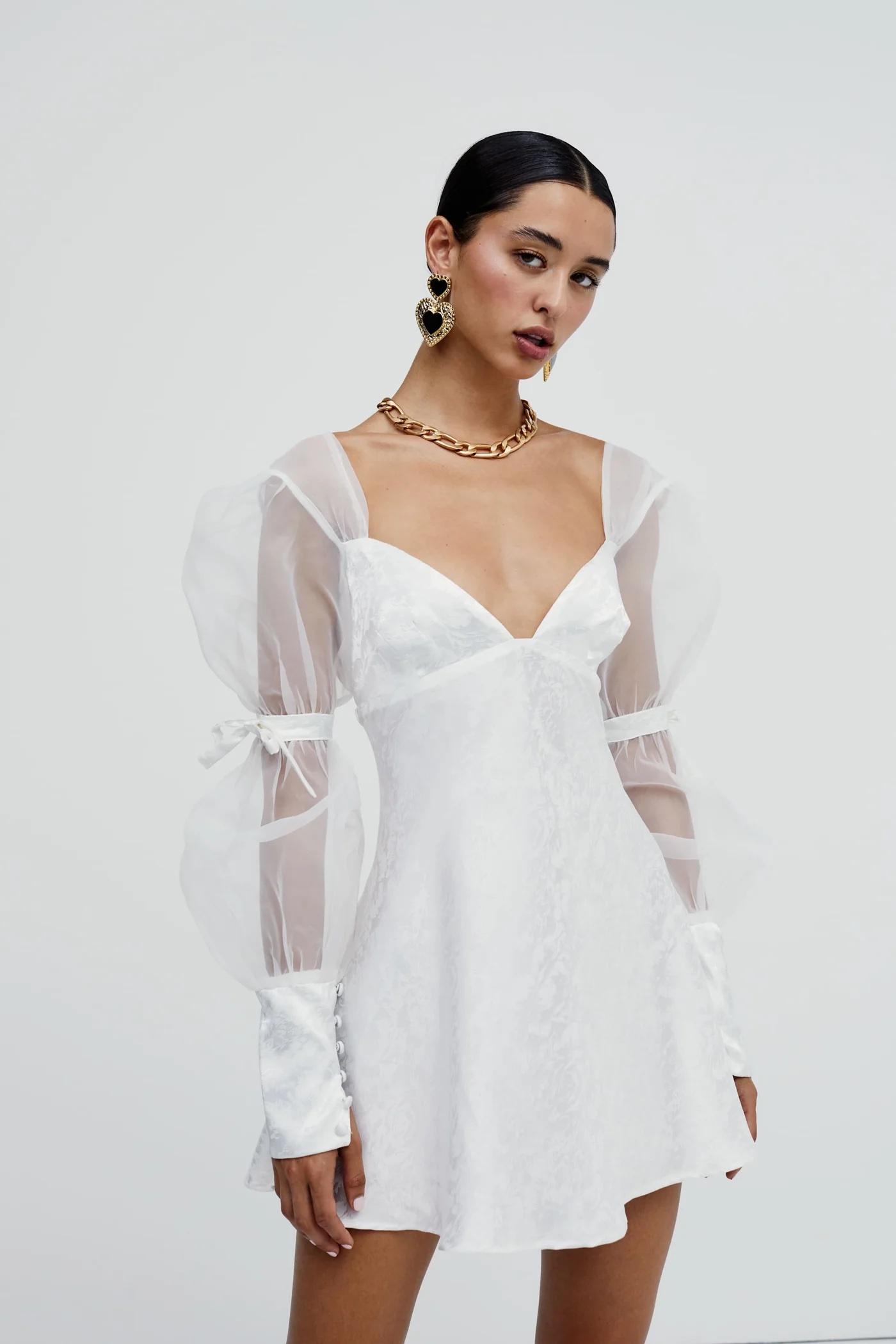 Puff Sleeve Mini Dress