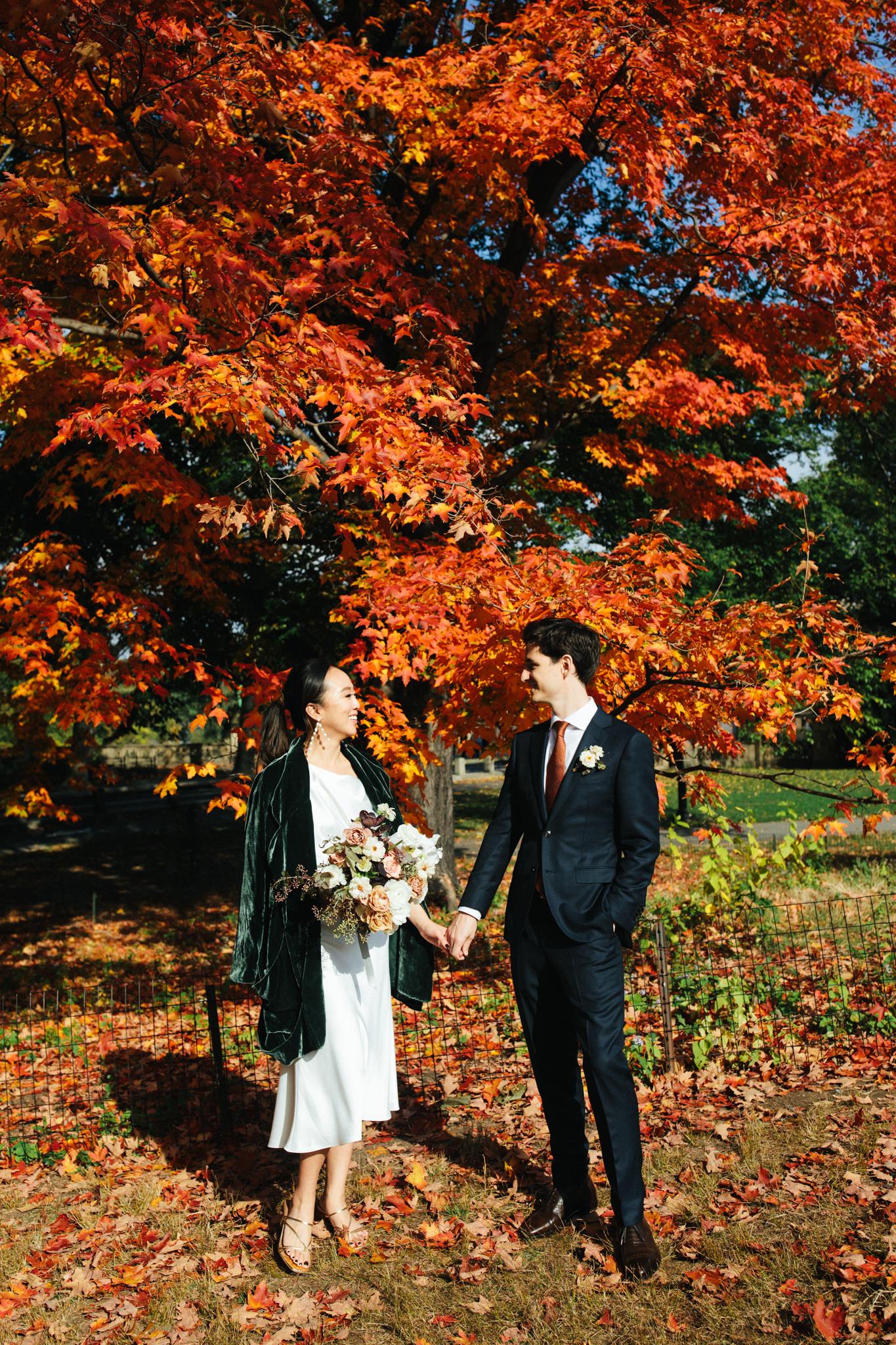 A Romantic Fall Elopement in Central Park 38