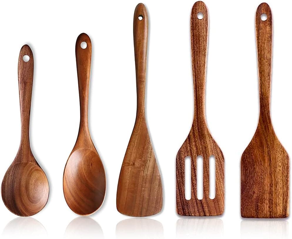 5 Piece Mixed Wooden Spoons